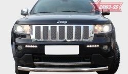 16 739 р. Защита переднего бампера одинарная Souz-96 (d76)  Jeep Grand Cherokee  WK2 (2010-2013) дорестайлинг  с доставкой в г. Кемерово. Увеличить фотографию 2