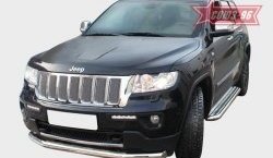 16 739 р. Защита переднего бампера одинарная Souz-96 (d76)  Jeep Grand Cherokee  WK2 (2010-2013) дорестайлинг  с доставкой в г. Кемерово. Увеличить фотографию 3