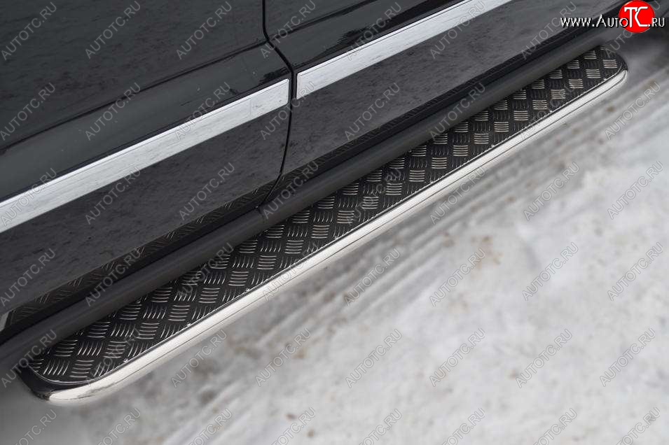 35 549 р. Широкая защита порогов с трубой диаметром 42 мм SLITKOFF v3  Jeep Grand Cherokee  WK2 (2010-2013) дорестайлинг  с доставкой в г. Кемерово