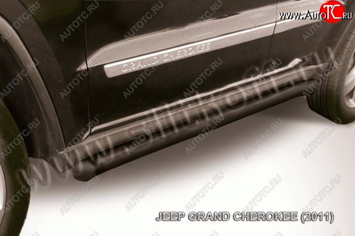 11 999 р. Защита порогов из труб d57 Slitkoff Jeep Grand Cherokee WK2 дорестайлинг (2010-2013) (Цвет: серебристый)  с доставкой в г. Кемерово