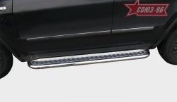 17 639 р. Защита порогов с листом Souz-96 (d60). Jeep Grand Cherokee WK2 дорестайлинг (2010-2013)  с доставкой в г. Кемерово. Увеличить фотографию 2