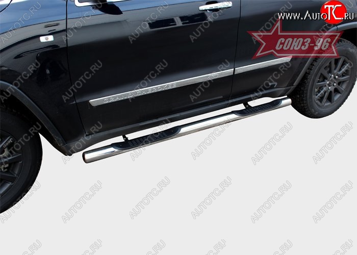 17 954 р. Защита порогов с проступью Souz-96 (d76) Jeep Grand Cherokee WK2 дорестайлинг (2010-2013)  с доставкой в г. Кемерово