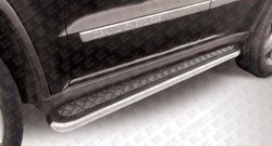 16 399 р. Защита порогов из трубы с листом d57 Slitkoff (усиленная) Jeep Grand Cherokee WK2 дорестайлинг (2010-2013) (Нержавейка, Полированная)  с доставкой в г. Кемерово. Увеличить фотографию 1