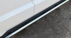 70 999 р. Защита порогов из круглой трубы диаметром 63 мм Russtal Jeep Grand Cherokee WK2 дорестайлинг (2010-2013) (Защита порогов с со скосами на торцах (вариант 1))  с доставкой в г. Кемерово. Увеличить фотографию 2