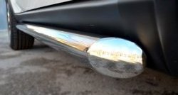 70 999 р. Защита порогов из круглой трубы диаметром 63 мм Russtal Jeep Grand Cherokee WK2 дорестайлинг (2010-2013) (Защита порогов с со скосами на торцах (вариант 1))  с доставкой в г. Кемерово. Увеличить фотографию 3
