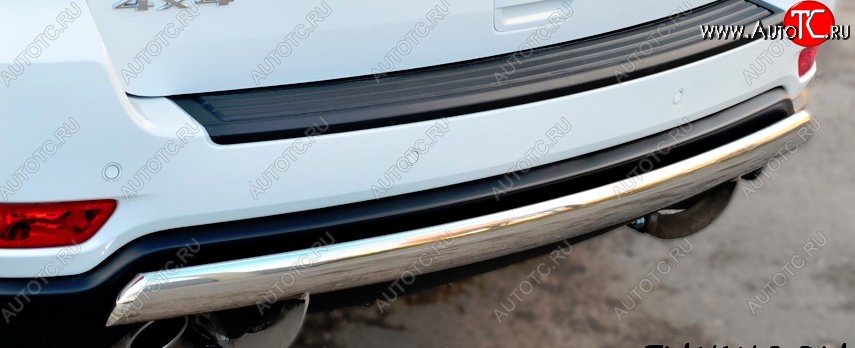 13 999 р. Защита заднего бампера (Ø75x42 мм, нержавейка) Russtal Jeep Grand Cherokee WK2 дорестайлинг (2010-2013)  с доставкой в г. Кемерово