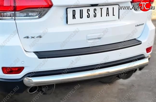14 599 р. Защита заднего бампера (Ø76 мм, нержавейка, overland) SLITKOFF  Jeep Grand Cherokee  WK2 (2010-2013) дорестайлинг  с доставкой в г. Кемерово