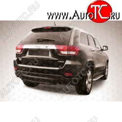 5 949 р. Защита заднего бампера из трубы d57 Slitkoff (короткая)  Jeep Grand Cherokee  WK2 (2010-2013) дорестайлинг (Цвет: серебристый)  с доставкой в г. Кемерово
