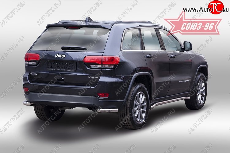 12 329 р. Защита заднего бампера из боковых уголков рестайлинг Souz-96 (d60) Jeep Grand Cherokee WK2 дорестайлинг (2010-2013)  с доставкой в г. Кемерово