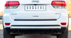 Одинарная защита заднего бампера из трубы диаметром 76 мм SLITKOFF Jeep Grand Cherokee WK2 дорестайлинг (2010-2013)
