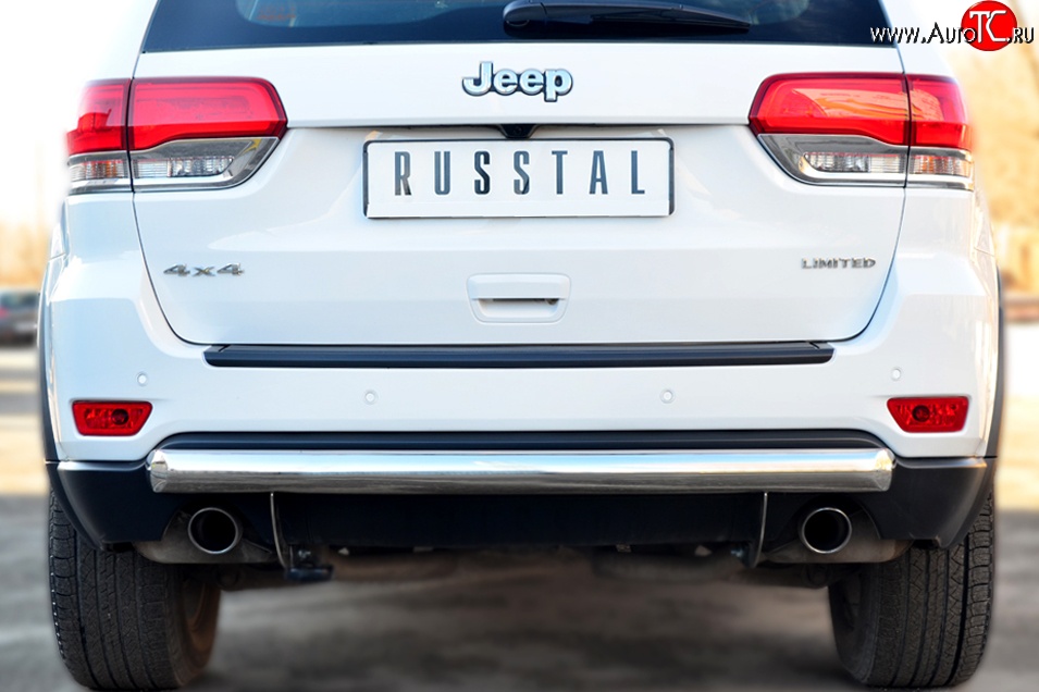 14 599 р. Одинарная защита заднего бампера из трубы диаметром 76 мм SLITKOFF  Jeep Grand Cherokee  WK2 (2010-2013) дорестайлинг  с доставкой в г. Кемерово