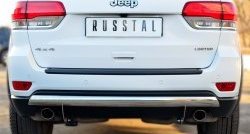 Защита заднего бампера (Ø75x42 мм, нержавейка) SLITKOFF Jeep Grand Cherokee  WK2 (2013-2018) 1-ый рестайлинг