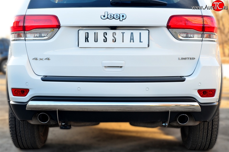 15 999 р. Защита заднего бампера (Ø75x42 мм, нержавейка) SLITKOFF  Jeep Grand Cherokee  WK2 (2013-2018) 1-ый рестайлинг  с доставкой в г. Кемерово