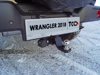Фаркоп (тягово-сцепное устройство) TCC Jeep Wrangler  JL (2018-2024) 3 дв. дорестайлинг (Оцинкованный, шар E - нержавейка)