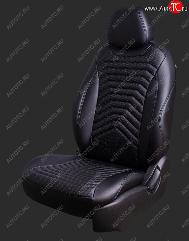 18 749 р. Чехлы для сидений Lord Autofashion Байрон ПРЕЗИДЕНТ (экокожа, спинка 40/60, подлокотник, отд. бок, 2 П- и 1 Г-образных подголовника) KIA K5 DL (2019-2022) (Черный, вставка черная, строчка черная)  с доставкой в г. Кемерово
