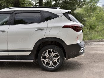 13 399 р. Защита заднего бампера (Ø63 мм, нержавейка) SLITKOFF  KIA Seltos (2019-2025)  с доставкой в г. Кемерово. Увеличить фотографию 3