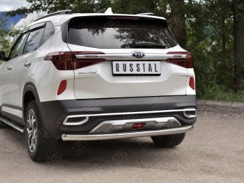 15 249 р. Защита заднего бампера (Ø63 мм, нержавейка) RUSSTAL  KIA Seltos (2019-2025)  с доставкой в г. Кемерово. Увеличить фотографию 2