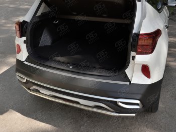 1 569 р. Защитная накладка заднего бампера Russtal KIA Seltos (2019-2025) (Нержавейка полированная)  с доставкой в г. Кемерово. Увеличить фотографию 2