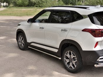 Защита порогов (Ø42 мм, нержавейка) SLITKOFF KIA Seltos (2019-2025)