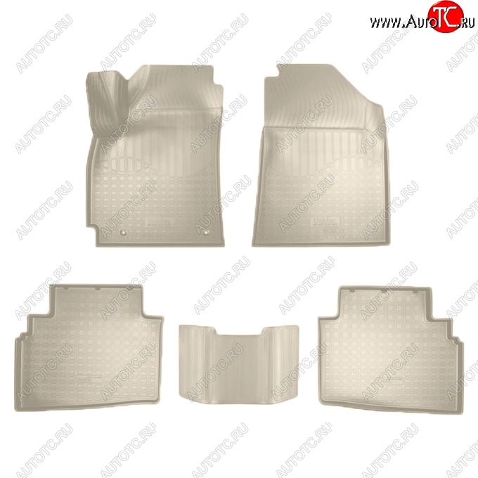1 999 р. Коврики салонные Noplast (3D)  KIA Seltos (2019-2025) (Бежевые)  с доставкой в г. Кемерово