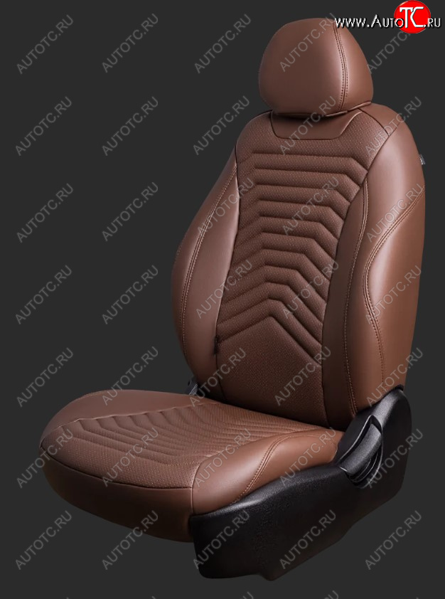 28 499 р. Чехлы для сидений Lord Autofashion Байрон ПРЕЗИДЕНТ (экокожа, спинка 60/40, 3 Г-образных подголовника)  KIA Seltos (2019-2025) (Темно-коричневый, вставка темно-коричневая, строчка коричневая)  с доставкой в г. Кемерово