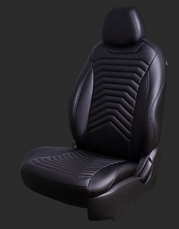 Чехлы для сидений Lord Autofashion Байрон ПРЕЗИДЕНТ (экокожа, спинка 60/40, 3 Г-образных подголовника) KIA Seltos (2019-2025)