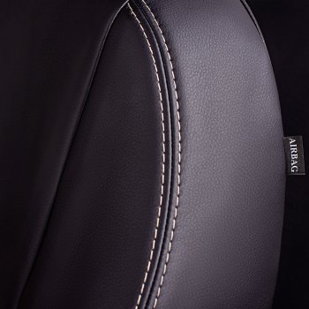 9 449 р. Чехлы для сидений Lord Autofashion Турин (экокожа) KIA Seltos (2019-2025) (Черный, вставка бежевая)  с доставкой в г. Кемерово. Увеличить фотографию 4