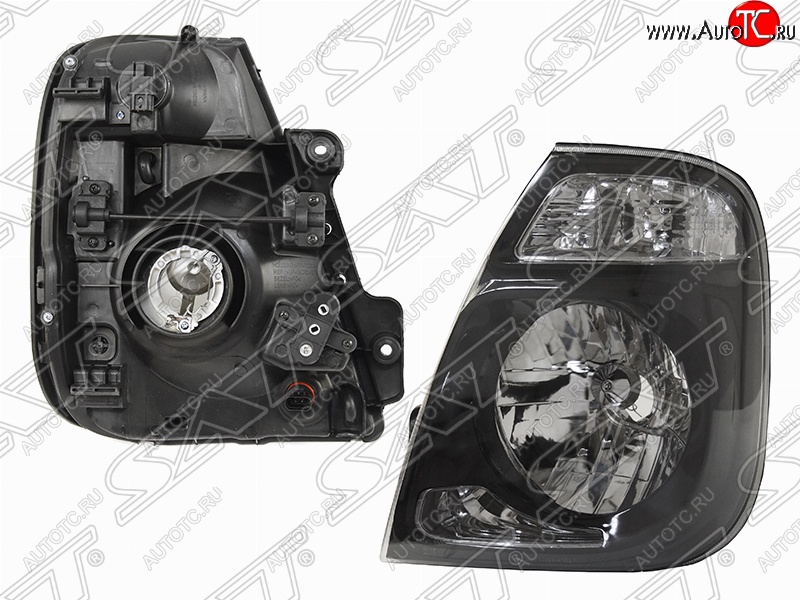 4 199 р. Левая передняя фара SAT (левая, черная) KIA Bongo 4 PU рестайлинг (2012-2025)  с доставкой в г. Кемерово