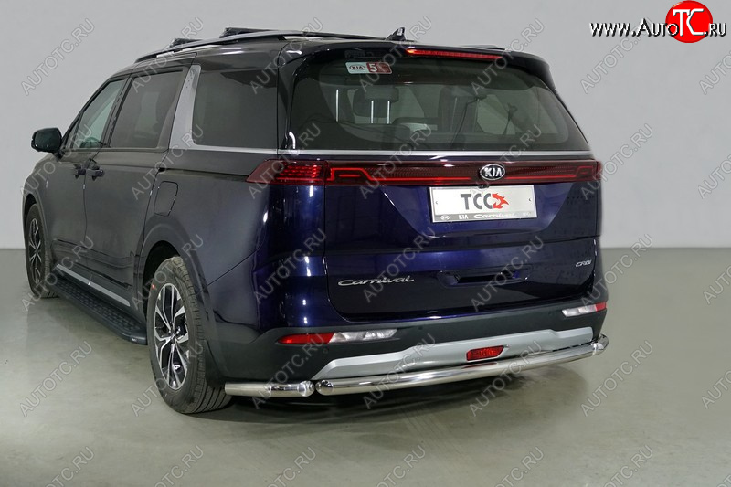 18 499 р. Защита заднего бампера (уголки) 2WD 2.2D ТСС 60,3мм  KIA Carnival  KA4 (2020-2025) минивэн дорестайлинг, минивэн рестайлинг (короткие)  с доставкой в г. Кемерово