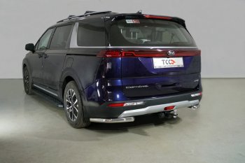 Защита заднего бампера (уголки) 2WD 2.2D ТСС 60,3 мм KIA Carnival  KA4 (2020-2025) минивэн дорестайлинг, минивэн рестайлинг (длинные)
