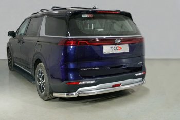 Защита заднего бампера (овальная) 2WD 2.2D ТСС (нержавейка d75х42 мм) KIA Carnival  KA4 (2020-2025) минивэн дорестайлинг, минивэн рестайлинг