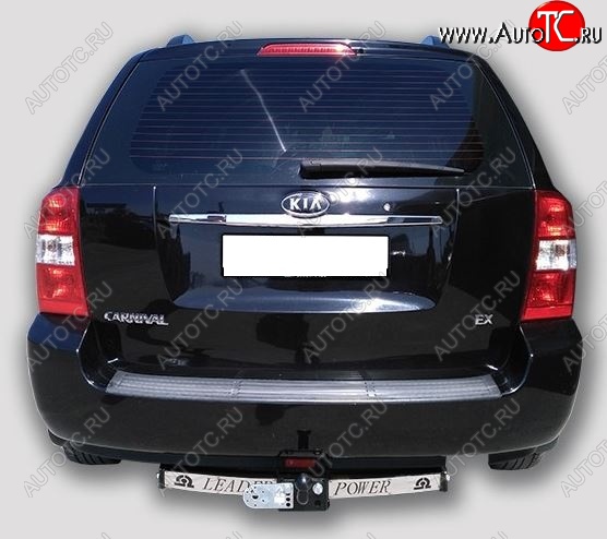 10 999 р. Фаркоп (VQ) Лидер Плюс (с нержавеющей пластиной)  KIA Carnival  VQ (2005-2014) минивэн дорестайлинг, минивэн рестайлинг (Шар тип F(N))  с доставкой в г. Кемерово
