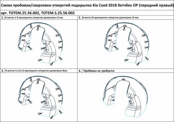 7 699 р. Правый подкрылок передний TOTEM (с шумоизоляцией) KIA Ceed 3 CD универсал (2018-2025)  с доставкой в г. Кемерово. Увеличить фотографию 2