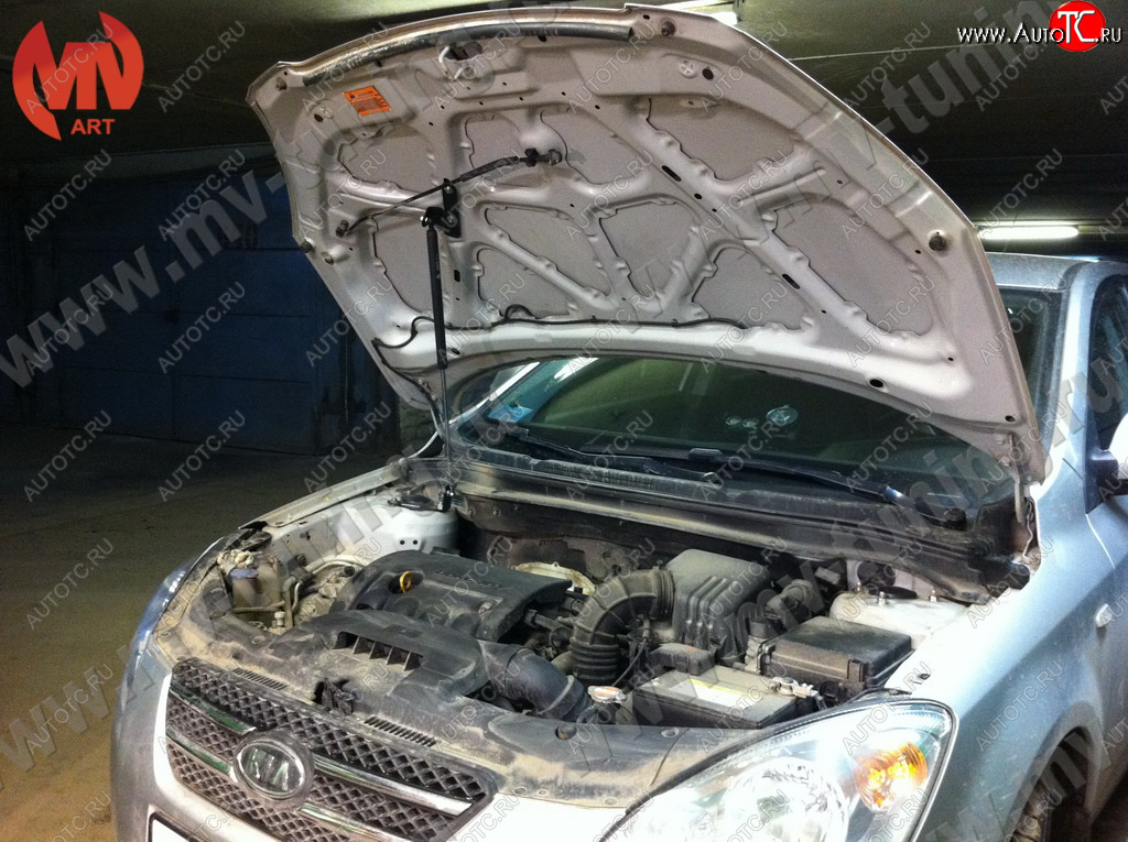 2 249 р. Упор капота MV-Tuning (одинарный; без кронштейна)  KIA Ceed  1 ED (2006-2010) дорестайлинг универсал, дорестайлинг, хэтчбэк 5 дв.  с доставкой в г. Кемерово