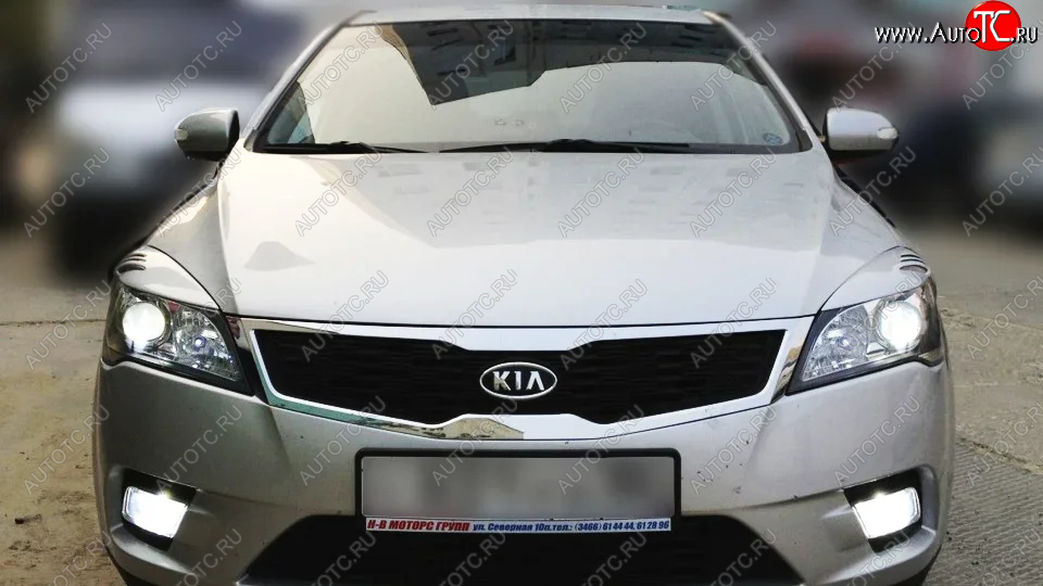 799 р. Реснички на фары KURAJ  KIA Ceed  1 ED (2006-2012) дорестайлинг универсал, дорестайлинг, хэтчбэк 5 дв., рестайлинг универсал, рестайлинг, хэтчбэк 5 дв. (Неокрашенные)  с доставкой в г. Кемерово