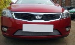 1 539 р. Защитная сетка на бампер Russtal (хром)  KIA Ceed  1 ED (2010-2012) рестайлинг универсал, рестайлинг, хэтчбэк 5 дв.  с доставкой в г. Кемерово. Увеличить фотографию 1