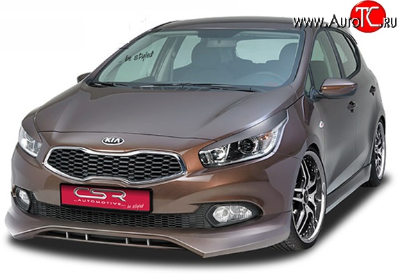 4 749 р. Накладка на передний бампер CSR (уценка)  KIA Ceed  2 JD (2012-2016) дорестайлинг универсал, дорестайлинг, хэтчбэк  с доставкой в г. Кемерово