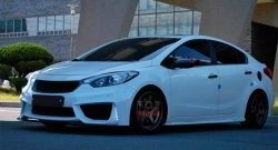 5 999 р. Накладка на передний бампер Drive  KIA Cerato  3 YD (2013-2016) дорестайлинг седан (Неокрашенная)  с доставкой в г. Кемерово. Увеличить фотографию 2