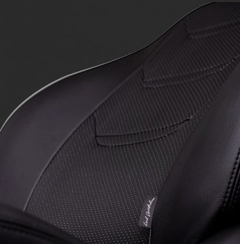 7 399 р. Чехлы для сидений Lord Autofashion Турин 2 (экокожа, спинка 40/60, 2 П- и 1 Г-образных подголовника) KIA Cerato 3 YD дорестайлинг седан (2013-2016) (Черный, вставка черная/черная, строчка черная)  с доставкой в г. Кемерово. Увеличить фотографию 2