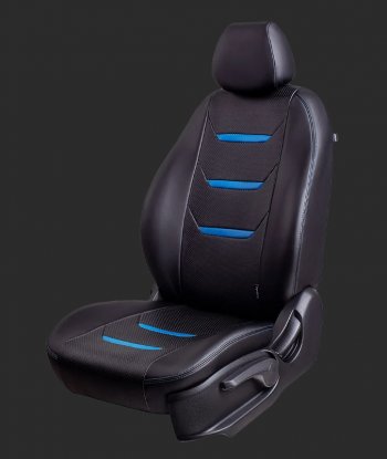 26 999 р. Чехлы для сидений Lord Autofashion Турин 2 (экокожа, спинка 40/60, 3 П-образных подголовника)  KIA Cerato  4 BD (2018-2025) дорестайлинг седан, дорестайлинг, хэтчбэк, рестайлинг седан (Черный, вставка черная/синяя, строчка синяя)  с доставкой в г. Кемерово. Увеличить фотографию 2