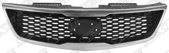 2 379 р. Решётка радиатора SAT (хром молдинг) KIA Forte седан (2008-2013) (Неокрашенная)  с доставкой в г. Кемерово. Увеличить фотографию 2