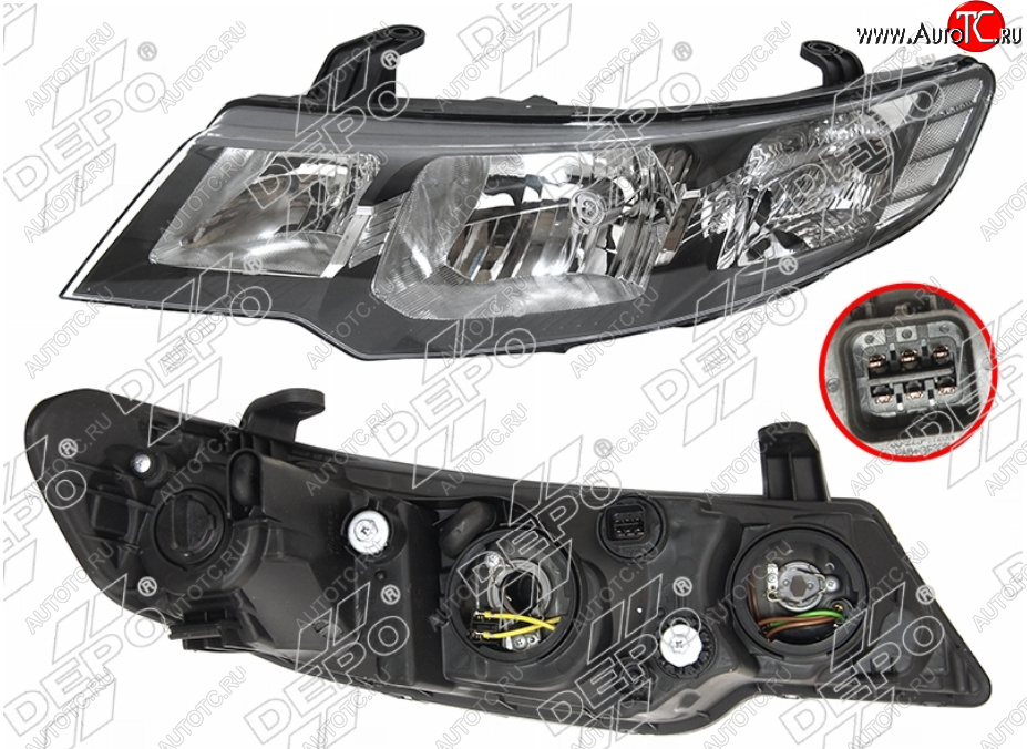 9 399 р. Левая фара (под электрокорректор) DEPO KIA Cerato 2 TD седан (2008-2013)  с доставкой в г. Кемерово