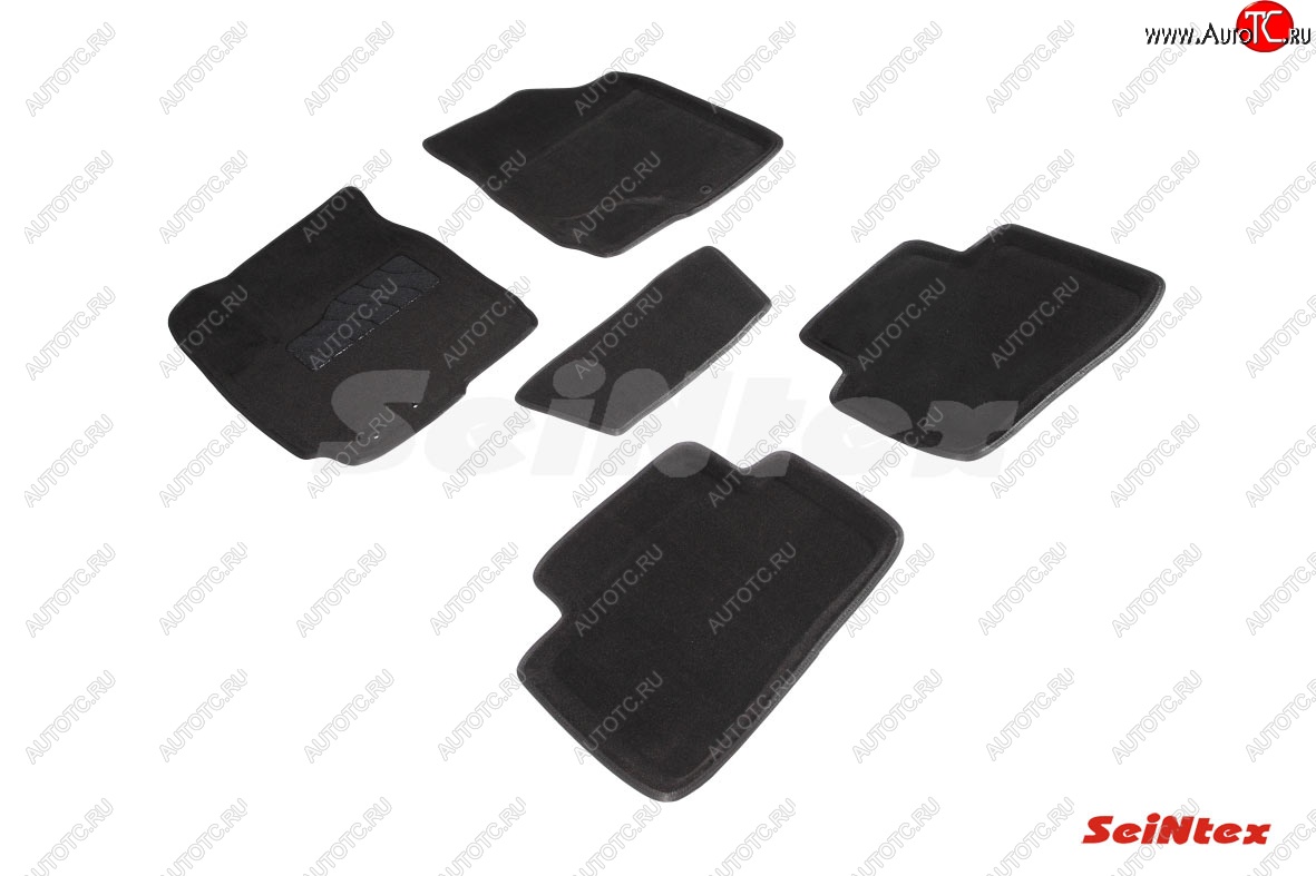5 249 р. Комплект 3D ковриков в салон (ворсовые / чёрные) Seintex  KIA Cerato  2 TD (2008-2013) седан  с доставкой в г. Кемерово
