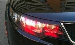 1 649 р. Реснички на фары CT KIA Cerato 2 TD седан (2008-2013) (Неокрашенные)  с доставкой в г. Кемерово. Увеличить фотографию 2