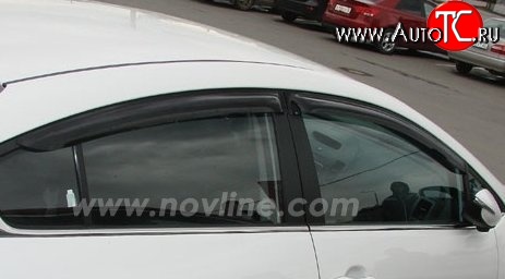 593 р. Комплект дефлекторов окон (ветровиков) 4 шт. Novline KIA Cerato 2 TD седан (2008-2013)  с доставкой в г. Кемерово