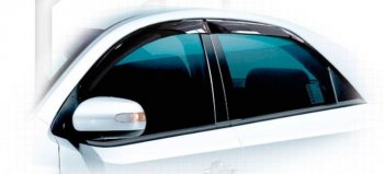 Дефлектора окон CA-Plastic KIA Forte седан (2008-2013) (Classic полупрозрачный, Без хром.молдинга)