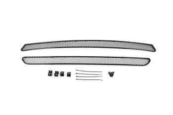599 р. Сетка на бампер внешняя Arbori  KIA Optima  4 JF (2015-2018) дорестайлинг универсал (Черная 15 мм)  с доставкой в г. Кемерово. Увеличить фотографию 1