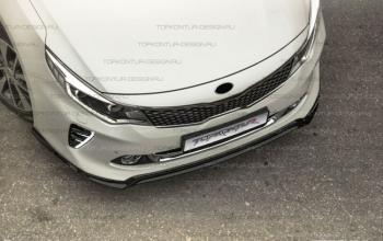 8 499 р. Юбка переднего бампера (только GT-Line бампер) TopKontur Design KIA Optima 4 JF дорестайлинг универсал (2015-2018) (Неокрашенная)  с доставкой в г. Кемерово. Увеличить фотографию 3