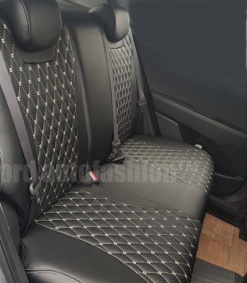 16 999 р. Чехлы для сидений Lord Autofashion Байрон (экокожа) KIA Optima 3 TF дорестайлинг седан (2010-2013) (Чёрный, вставка чёрная, строчка бежевая)  с доставкой в г. Кемерово. Увеличить фотографию 4