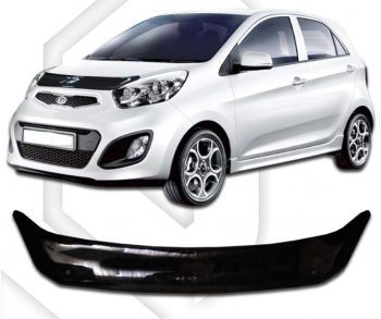 Дефлектор капота CA-Plastic KIA Picanto 2 TA хэтчбэк 5 дв. дорестайлинг (2011-2015)